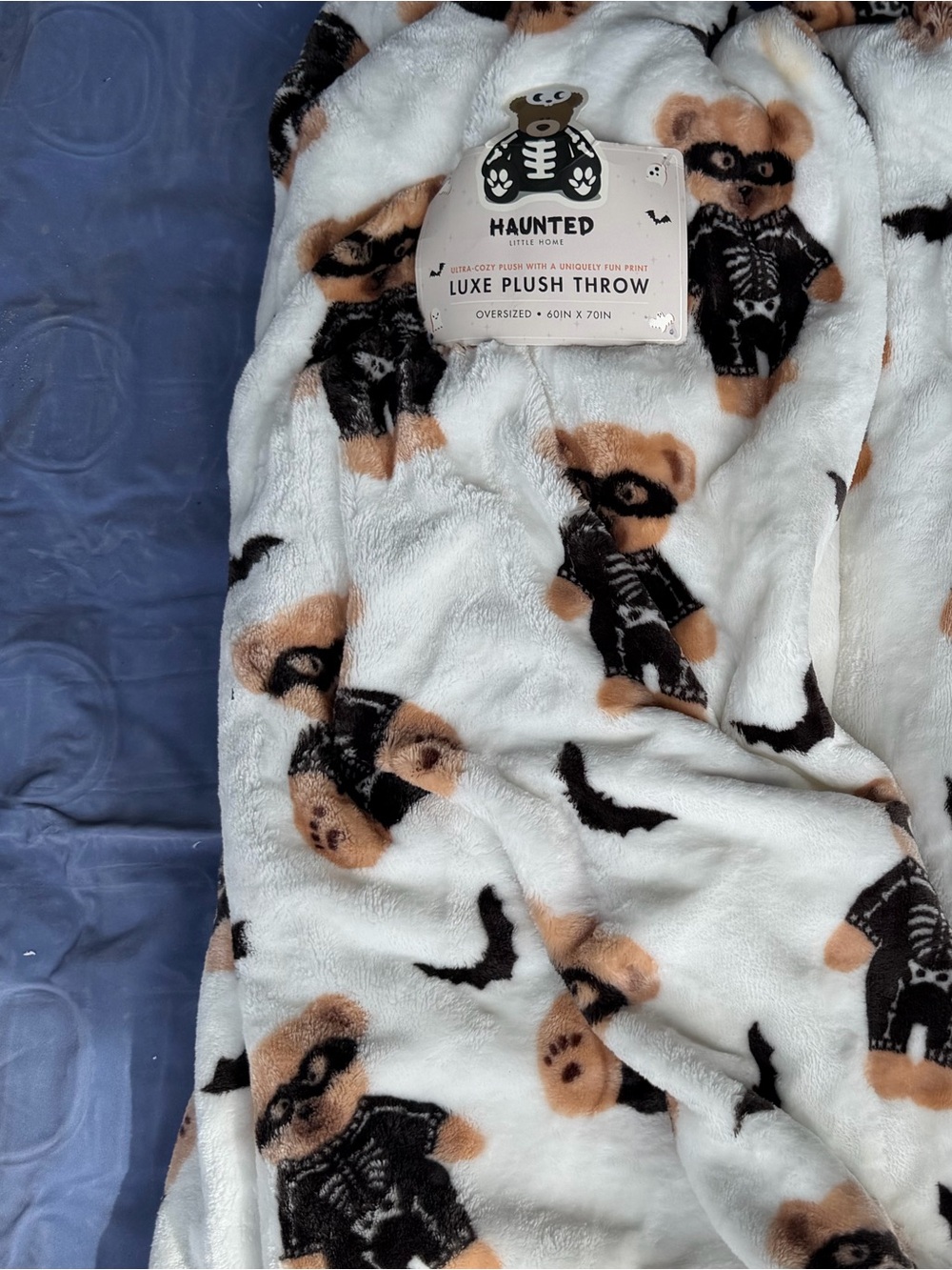 Luxe Plush White Teddy Bear & Bat Kids Pajama Set